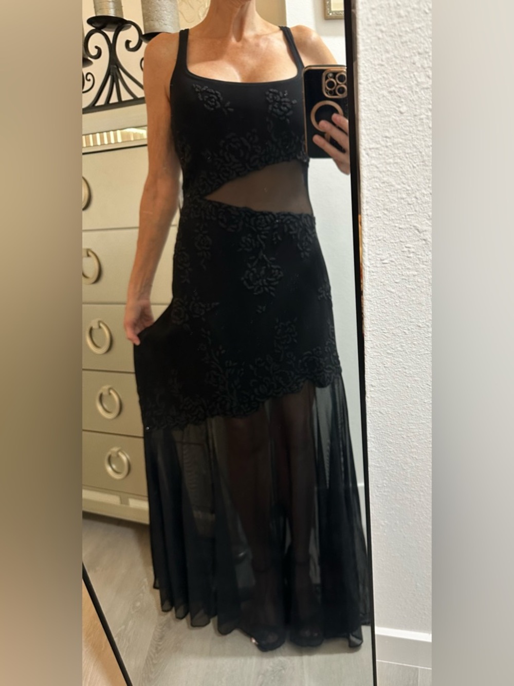 Vintage LILLIE RUBIN for TADASHI Beaded Gown